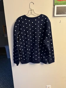 Karen Scott Sport women's navy blue polka dot sweatshirt XL NWT - Picture 1 of 3
