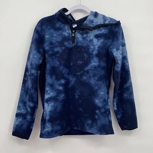 Old Navy unisex Fleece Hoodie Sweatshirt XL 14-16 Blue Tie Dye Athletic Thumb - Picture 1 of 7