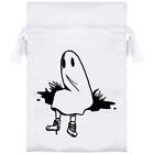 'Sitting Ghost' Satin Drawstring Bag/Pouch (SB026668)