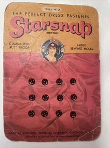 Siesta para estrellas antigua de colección de lote antiguo talla 4/0 hecha por Columbia Fastener Co - Imagen 1 de 4