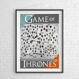 GAME OF THRONES CHARACTER MAP POSTER PICTURE PRINT Sizes A5 to A0 **NEW** - Picture 1 of 14