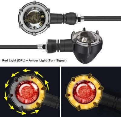 Luces intermitentes intermitentes para motocicleta Harley Touring Dyna Softail Sportster Foto 1 de 4