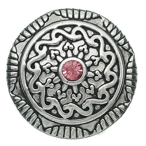1 Wechsel - Chunks / Click Buttons "Star Flower" - antiksilber, Knauf ca. 5,5mm - Bild 1 von 3