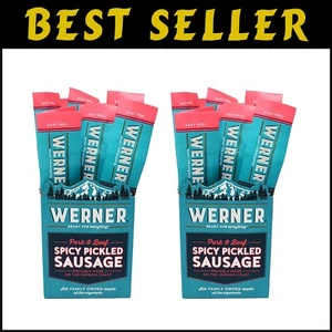 Gourmet Spicy Pickled Sausage Pack of 24 – 1.7oz Individually Wrapped Snacks - Picture 1 of 6