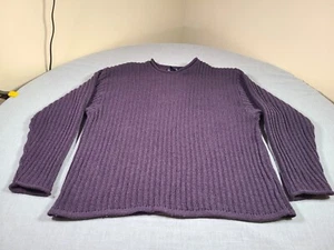 Patagonia Sweater Womens Large Purple Wool Blend Heavy Ribbed Vintage 80s USA - Picture 1 of 16