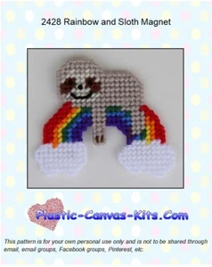 Kit o patrón de lona de plástico imán arco iris y perezoso - Imagen 1 de 1