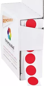 1/2 Inch Round Removable Color-Code Dot Stickers, 1000 per Dispenser Box, Red - Picture 1 of 5