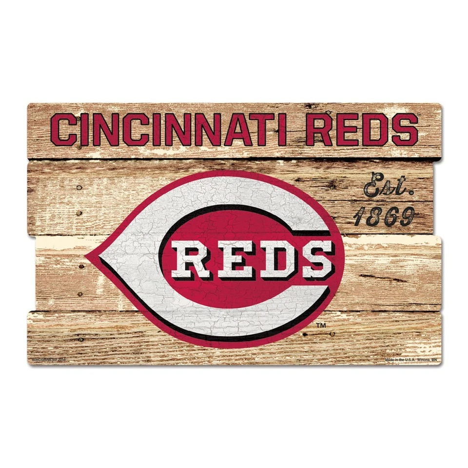 CINCINNATI REDS EST 1869 WOOD FENCE SIGN 19"X30'' NEW WINCRAFT 👀 - Image 1 of 1