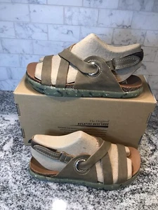 kalso earth shoes 8 womans Dalyla leather olive green sandals new in box NIB - Picture 1 of 15