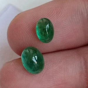 Natural Green Emerald Cabochon Gemstone Oval Shape Handmade Emerald Gemstone - Picture 1 of 4