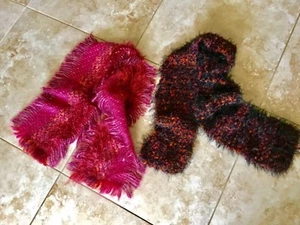 Asian Eye shawls /Scarfs rectangle woven chenille eyelash yarn - Picture 1 of 5