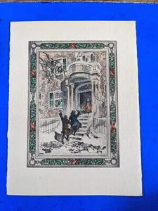 "Philip Brown Parsons farbige Radierung ""Zuhause zu Weihnachten" - Bild 1 von 2