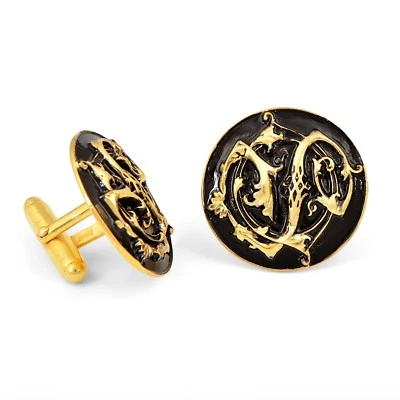 Yellow Gold Plated Sterling Silver Vintage Cuff links Men's Jewelry - Image 1 of 4