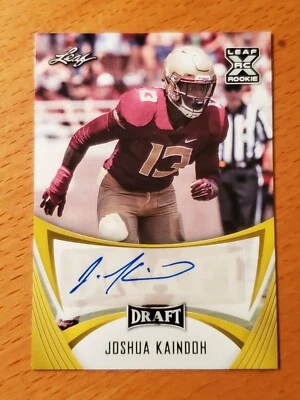 2021 Leaf Draft Autographs Gold #BAJK1 Joshua Kaindoh Florida State Rookie - Image 1 of 2