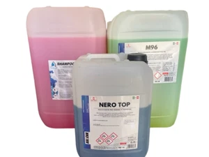 Set 3 Stück Zweiphasen-Entfetter 25k M96 Erdbeershampoo 25k Schwarz 10k Autoreifen - Bild 1 von 2