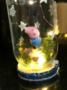 George pig and dinosaur Bespoke Handmade Dc/Ln fairy lamps and figurines - Picture 1 of 5