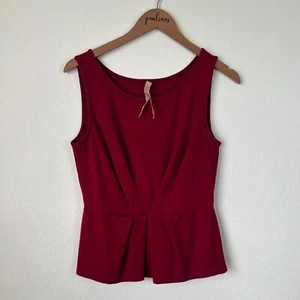 Bailey 44 Top Womens Medium Burgundy Red Sleeveless Peplum Shirt M - Picture 1 of 7