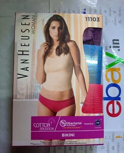 3X Van Heusen Women's Plain Underwear Anti-Bacterial Bikini Type Panty -S to 2XL - Picture 1 of 20