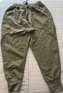INVACHI Men's Cotton Low Crotch Baggy Sweatpants, Size S, Color Green - Picture 1 of 3