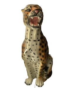Leopard Skulptur gross Plastik Kunstoff Leicht Beschädigt ca.80 cm hoch