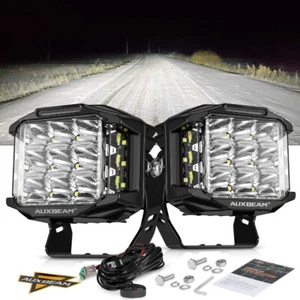 AUXBEAM Pair 5” 168W LED Work Driving Light Spot Flood Shooter Light W/Amber DRL - Picture 1 of 12