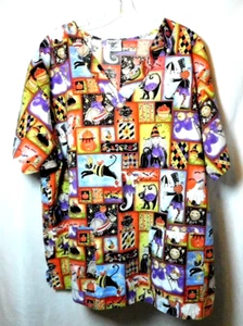 Knot US Damen Halloween Print Mullti Color Scrub Größe XXL - Bild 1 von 4