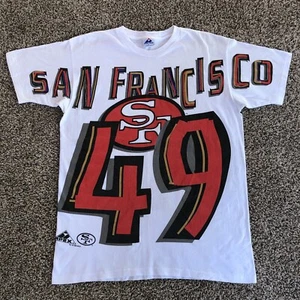 Vintage RARE 1993 San Francisco 49ers All Over Print T-Shirt Mens L Apex One NFL - Picture 1 of 12