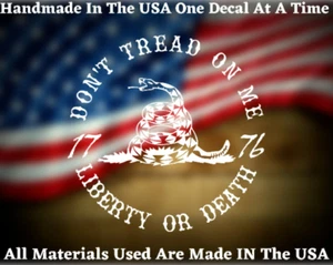 Don't Tread On Me Liberty Or Death 1776 Gadsden Snake Patriotic Car Decal USA - Picture 1 of 3