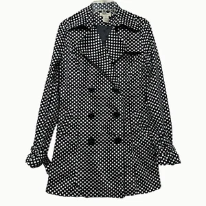 Vertigo Paris Polka Dot Double-Breasted Trench Coat Career Work Wear XS - Picture 1 of 16
