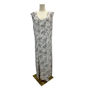 Alternative Grey White Starburst Tie Dye Maxi Dress L Hippie Boho Flowy - Picture 1 of 6