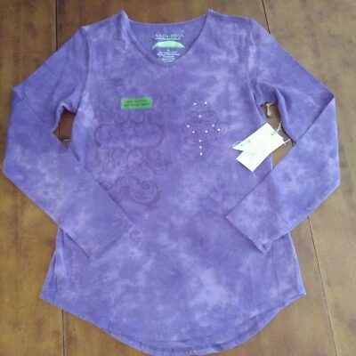 Camiseta Top Earth Yoga LOTUS POSE Violeta Cuello en V Manga Larga                  Foto 1 de 4