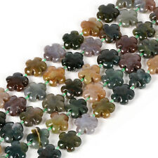 Natural Gemstone Flower Beads Strand 15mm Crystal Drilled Spacer Loose Beads 15"