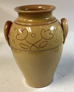 MICHELANGELO Tan Pottery VASE With double handles Made in Italy 9.5” - Picture 1 of 13