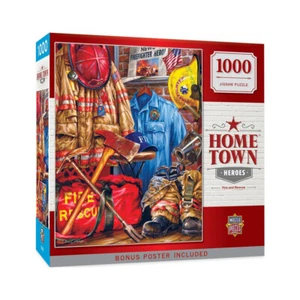 Masterpieces 1000 Piece Hometown Heroes Fire and Rescue Jigsaw Puzzle - Picture 1 of 6