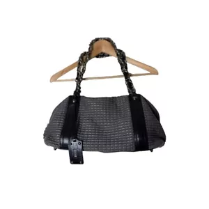 Bolso de cadena de cuero negro gris Y2K Be&D - Imagen 1 de 10
