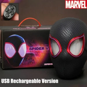 Miles Morales Spiderman Helmet 3D Wearable Mask Cosplay Remote Eyes Costume Prop - Picture 1 of 24