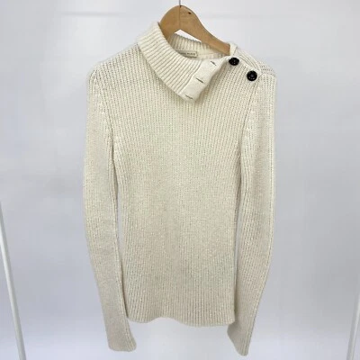 Balenciaga Knitted Roll Neck Women's Jumper - Cream - Size 36 UK 8 - Image 1 of 4