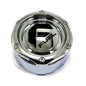 Fuel Chrome Wheel Center Hub Cap 5-3/8"OD 2-7/16"H Snap-In Closed-End 1003-49 - Picture 1 of 4