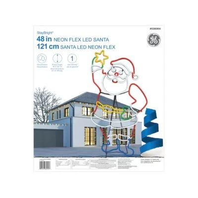 GE Staybright 48-Inch Neon Flex LED Santa Claus Christmas Holiday Decoration - Image 1 of 4