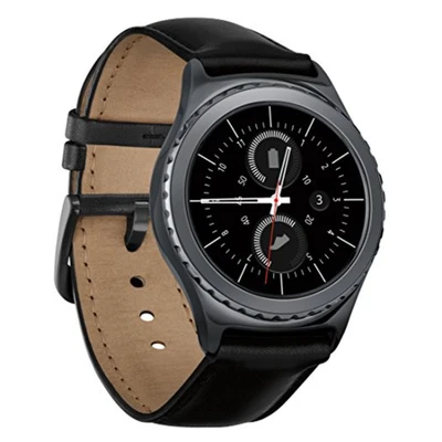 Samsung Galaxy Gear S2 40mm Stainless Steel Case – Black Classic Band – SM-R7320 - Image 1 of 4