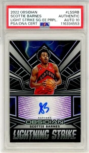 SCOTTIE BARNES Signed 2022 Panini Obsidian Lightning Strike Purple PSA 10 Auto - Picture 1 of 2