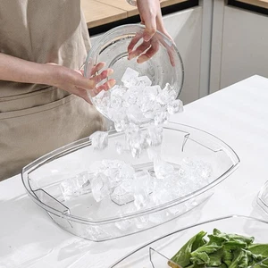 Chilled Serving Tray Veggie Tray with Lid BBQ Reusable Bowl Buffet Server Salad - Picture 1 of 6