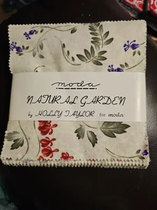 NEW NATURAL GARDEN HOLLY TAYLOR Charm Pack MODA Fabrics 32 - 5" Squares FREE SHI - Picture 1 of 9
