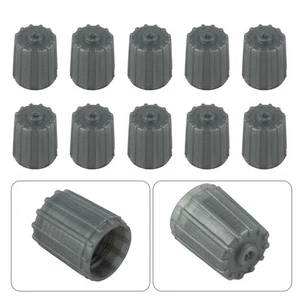 10pcs Plastic Gray Automotive Tire Valve Stems Cap TPMS Tire Cap With Gaskets - Picture 1 of 12