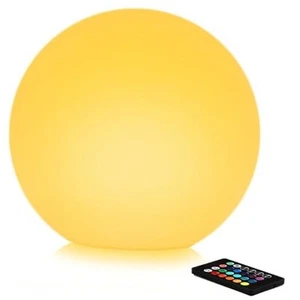 12-in Solar Garden Globe Light Outdoor, Solar Glowing Ball Light w/Remote, 16 - Picture 1 of 7
