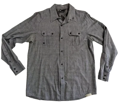DC Shoes Shirt Mens Large Gray Button up Long Sleeve Skateboarding Streetwear - Image 1 of 4