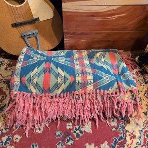 Vintage Native American Style Camp Blanket 72x60 - 1950s-1980s - Picture 1 of 16