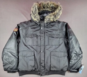 Triple F.A.T Goose Herren 5XL Schwarz Parka mit Kunstfellkapuze - Bild 1 von 13