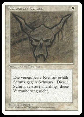 MTG Schwarzer Schutz Black Ward German 4th Edition Unlimited 1995 NM - Image 1 of 2