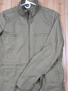 J. Crew Cotton Pocket Jacket Women’s Size S Green Full Zip Standing Collar Army - Picture 1 of 17